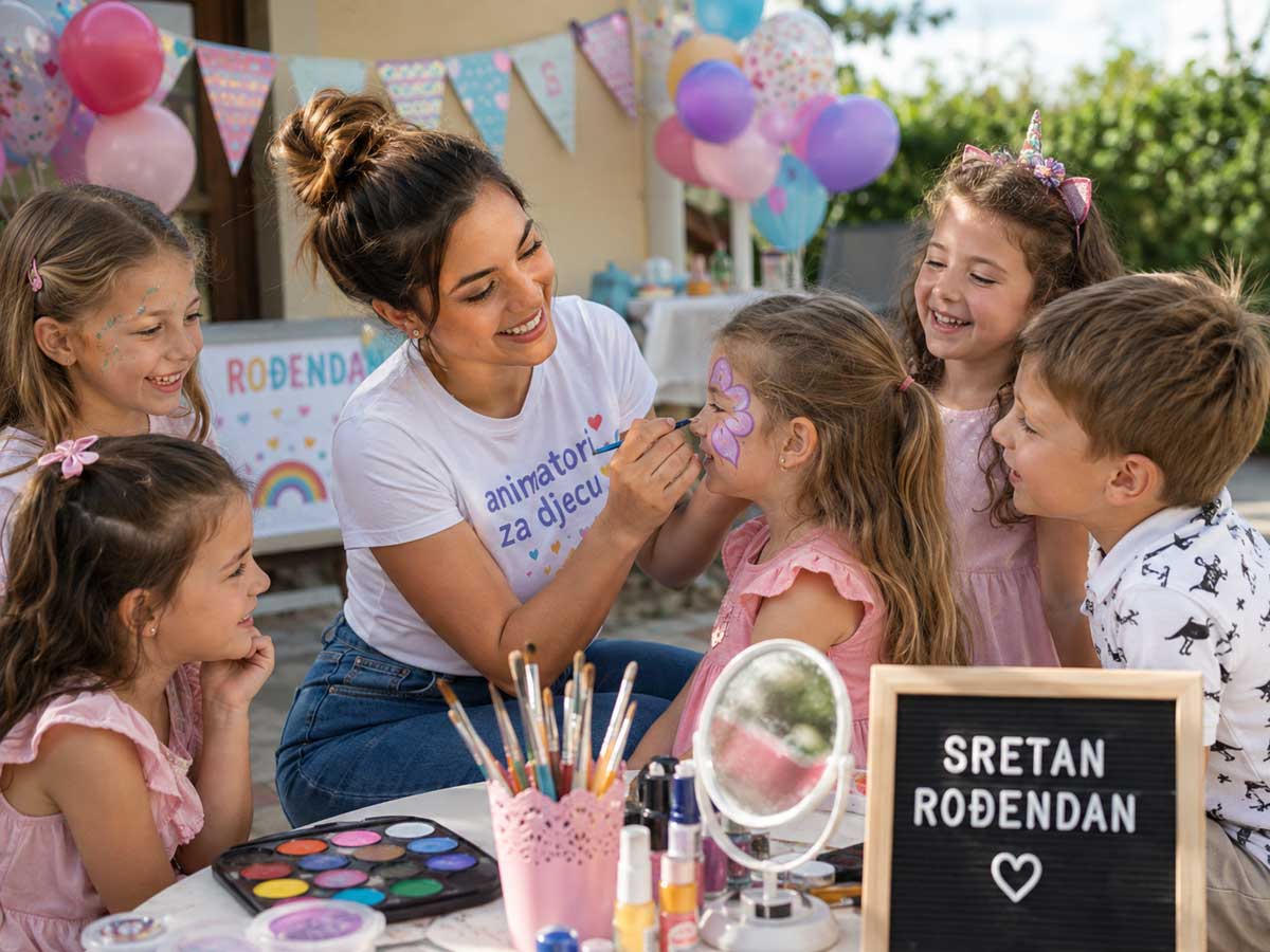 Face painting za djecu na rođendanskoj proslavi